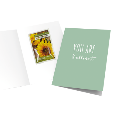 Wenskaart – you are brilliant – sunflower seeds